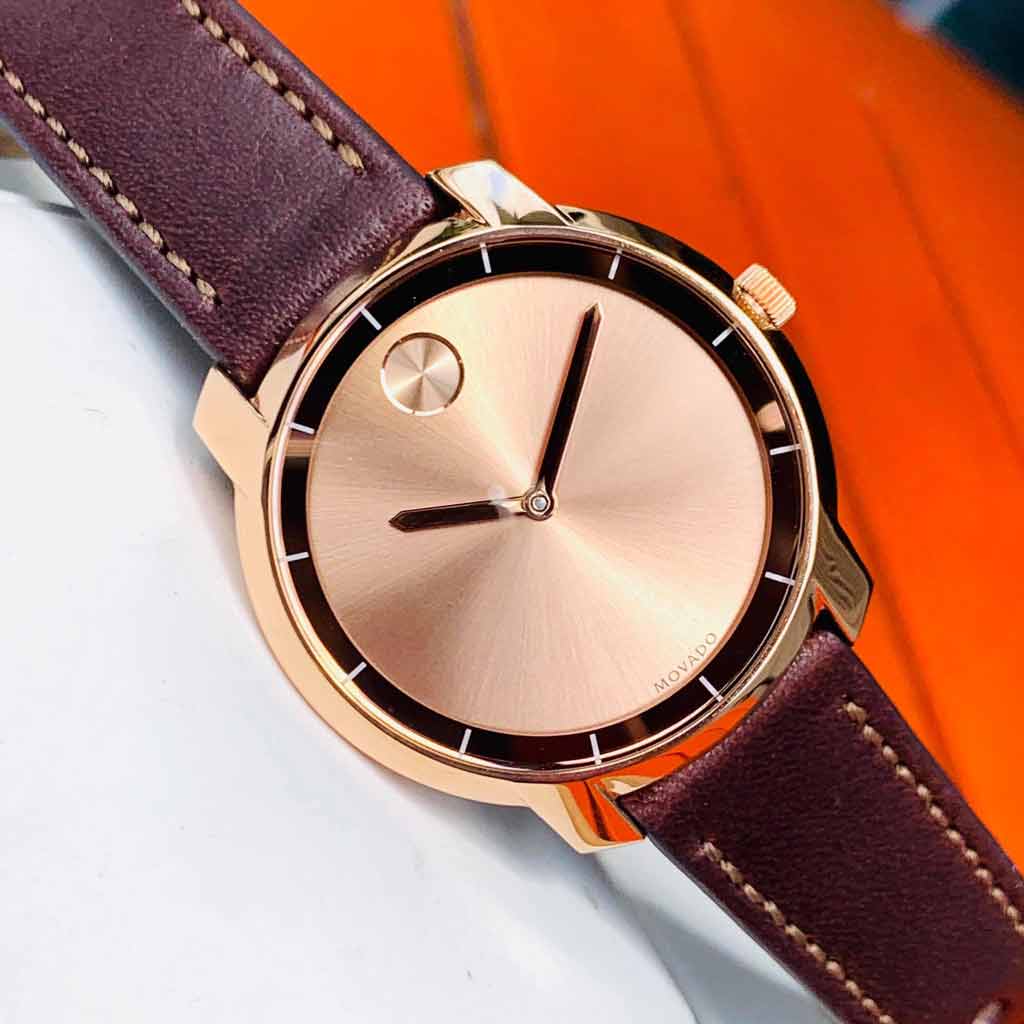 Đồng Hồ Nữ Movado Bold Leather Rose Gold 3600475 Authentic  