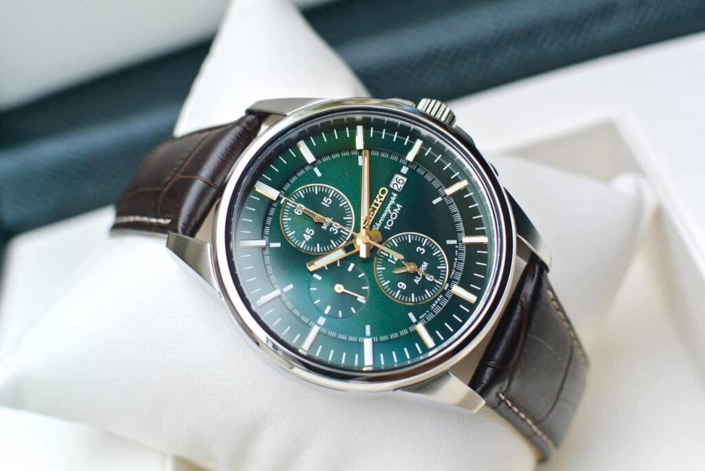 Đồng Hồ Nam Seiko Chronograph Green SNAF09P1 Authentic  