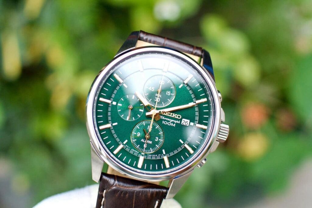 Đồng Hồ Nam Seiko Chronograph Green SNAF09P1 Authentic  