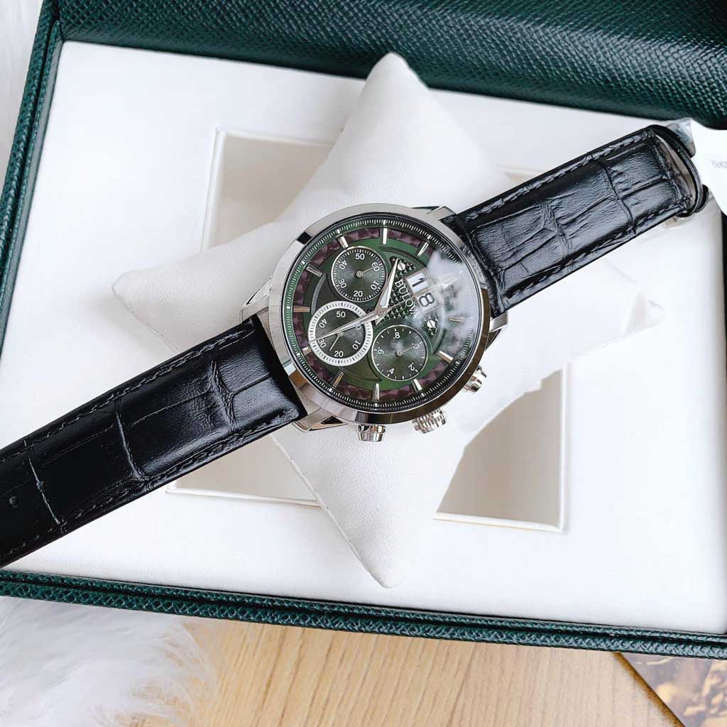 Đồng Hồ Nam Bulova 96B310 Sutton Chronograph Green Watch Authentic  