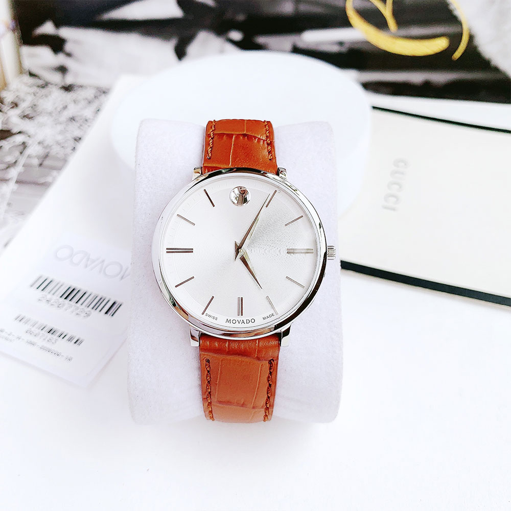 Đồng Hồ Nữ Movado Ultra Slim Silver Dial Ladies Watch 0607183