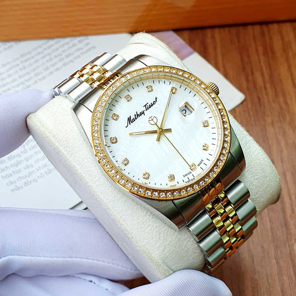 Đồng Hồ Nam Mathey Tissot Mathey III Quartz Crystal Demi Gold Watch H709BQI  