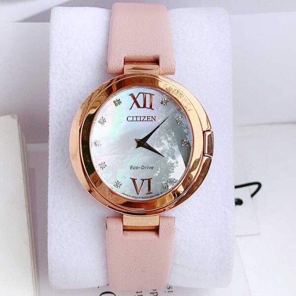 Đồng Hồ Nữ Citizen Eco-Drive Capella Diamond Accent Leather Watch EX1513-18D