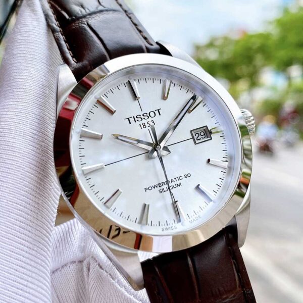 Đồng Hồ Nam Tissot Gentleman Powermatic 80 Silicium T127.407.16.031.01 Dây Da Chính Hãng
