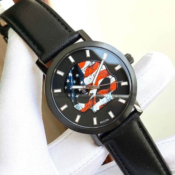 Đồng Hồ Nam Bulova Harley-Davidson American Flag Willie G Skull Watch 78A122