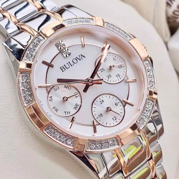 Đồng Hồ Nữ Bulova 98N110 Pin (Quartz)-Dây Kim Loại Chính Hãng