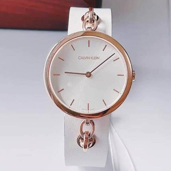 Đồng Hồ Nữ Calvin Klein Quartz Silver Dial Ladies Watch KBM236L6 Dây Da Chính Hãng