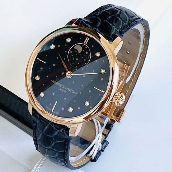 Đồng Hồ Nam Frederique Constant Slimline Moonphase Diamond Sky 39mm FC-701NSD3S4 Dây Da