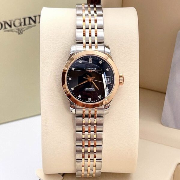 Đồng Hồ Nữ Longines Record Black Demi Rose L2.320.5.57.7 Chính Hãng