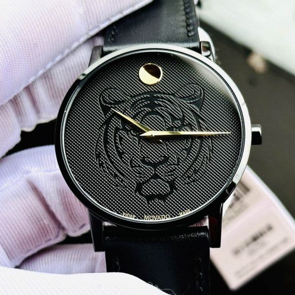 Đồng Hồ Nam Movado 0607586 Tone Đen Dây Da