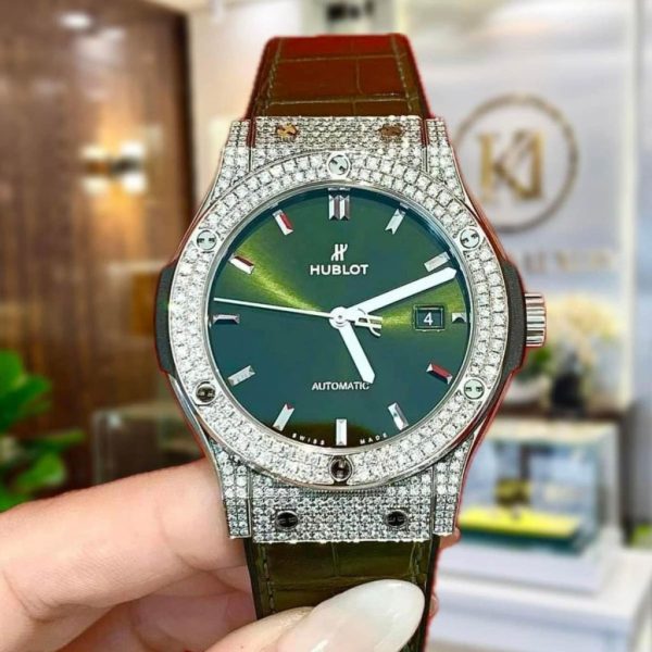 Đồng Hồ Nam Hublot Green Pave 42mm 542.NX.8970.LR