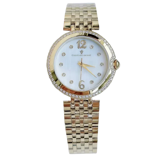 Đồng Hồ Nữ Thời Trang Christian Van Sant Viền Swarovski 5ATM