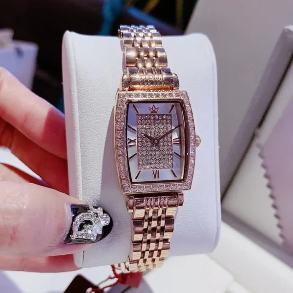 Đồng Hồ Nữ Amica Gold Dial Trắng Mặt Vuông