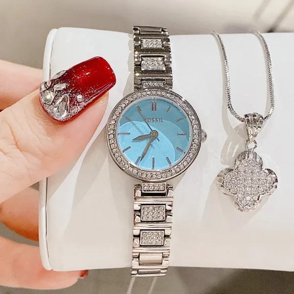 Đồng Hồ Nữ Thời Trang Fossil Karli Dây Thép Dial Xanh