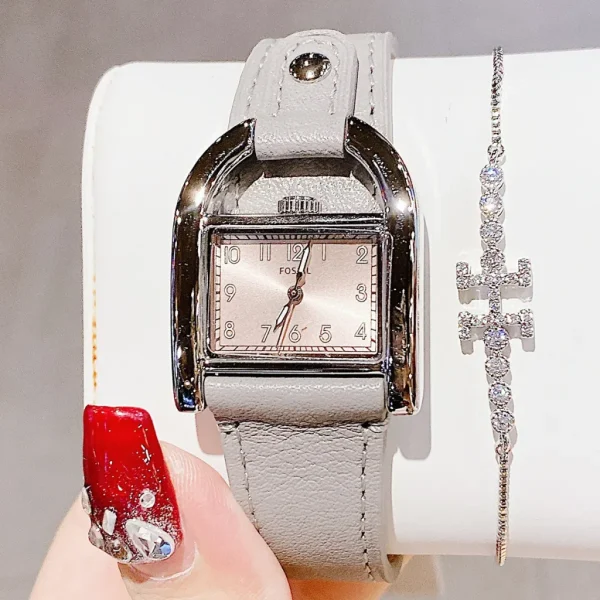 Đồng Hồ Nữ Fossil Harwell Quartz 28mm Mặt Vuông