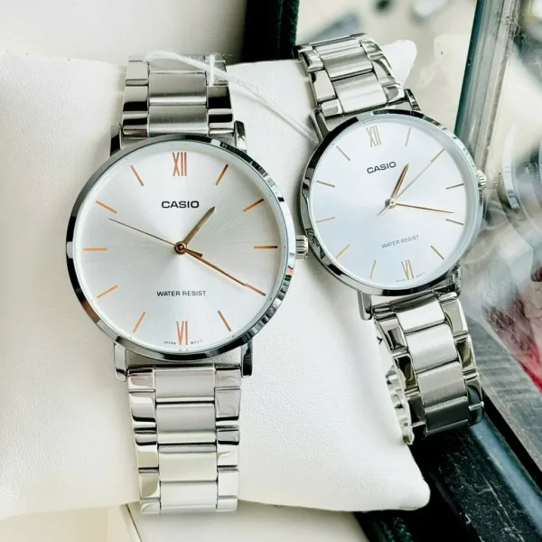 Đồng Hồ Đôi Casio LTP-VT01D Dây Thép